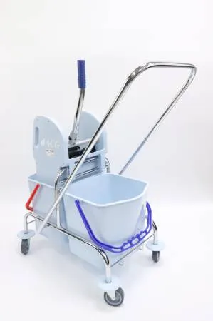 картинка Тележка ACG 2х17 л с отжимом ведра СЕРЫЕ база хром  