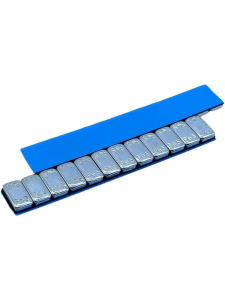 0076 Fe 50 LUXOR Грузики для балансировки колес, самоклеющиеся, оцинкованные 60 гр. (12х5 гр.) синий скотч с кромкой (уп. 50  шт.)