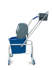 картинка Тележка уборочная БЕЗ ЛОГО 1 х 20л, с отжимом и пластиковой корзиной, база хром