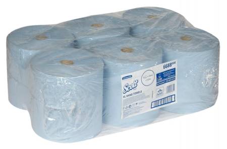 Полотенца бумажные в рулонах Scott XL, голубые, 1 сл., 354 м, 6 рулонов, Kimberly-Clark,