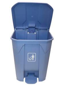 картинка Бак для мусора 68 л, с педалью и крышкой, синий