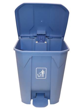 картинка Бак для мусора 68 л, с педалью и крышкой, синий 