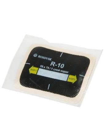 картинка Пластырь (заплата) радиальный для горячей и холодной вулканизации, R-10, 55х75 мм, 1 слой корда, 20 шт, Rossvik 