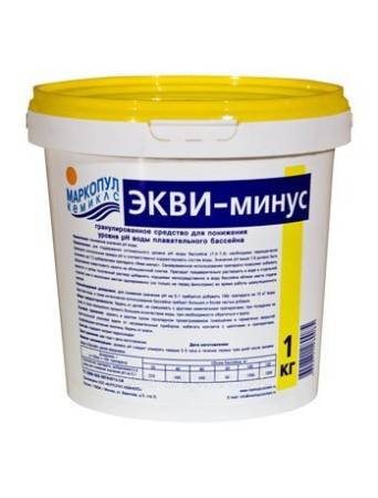 картинка Средство для понижения pH "ЭКВИ-минус" порошок 1 кг 1/12 