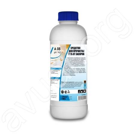 Средство гелеобразное для очистки и профилактики засоров, AV A 08 1 л, Avuar