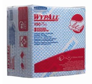 Материал протирочный WypAll X80 Plus, 1 сл., 30 листов, синий Kimberly-Clark,