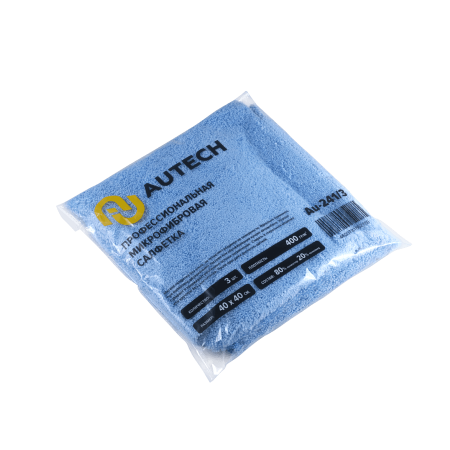 картинка Микрофибра PROFI-MICROFASERTUCH BLAU 40 x 40 см, голубая 400 г, 3 шт. Autech 