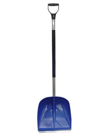 картинка Лопата снегоуборочная 400 x 380 мм пласт. с V-обр.  ручкой, алюминиевым черенком и накл(см.1201168) 