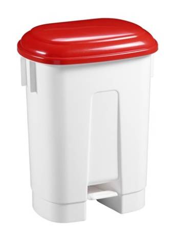Ведро ACG 60 л., для мусора с педалью, с держателем под мешок, с крышкой (красный)