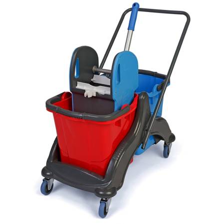 Тележка 2х-ведерная 2 х 25 л с отжимом, база пластик