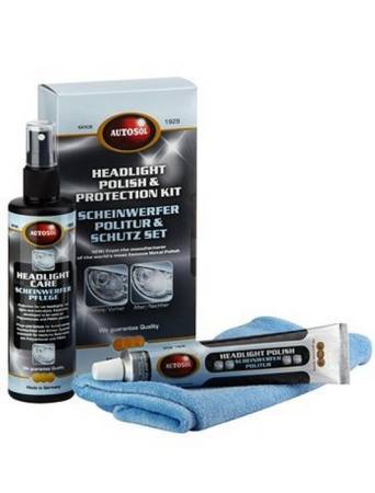 Набор для полировки и защиты пластиковых фар Autosol Headlight polish & Protectant Autosol