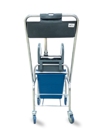 картинка Тележка уборочная БЕЗ ЛОГО 1 х 16л, с отжимом и пластиковой корзиной, база хром 