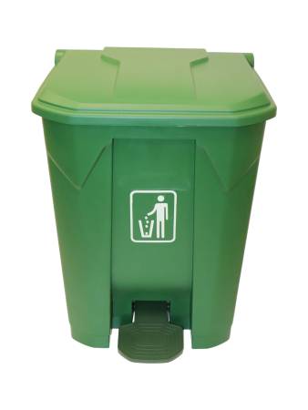 картинка Бак для мусора 68 л, с педалью и крышкой, зеленый 