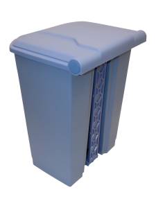 картинка Бак для мусора 68 л, с педалью и крышкой, синий