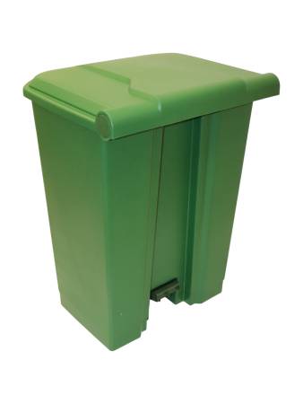 картинка Бак для мусора 68 л, с педалью и крышкой, зеленый 