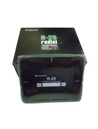 картинка Пластырь кордовый радиальный R-25, 3 слоя корда, 115х145 мм, упаковка 10 штук, Rossvik. 