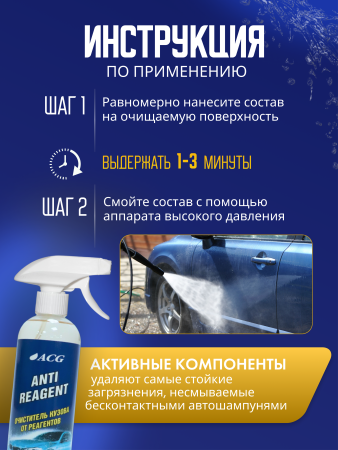 картинка Очиститель кузова от реагента ANTIREAGENT ACG 500 мл 