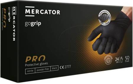 Перчатки нитриловые GOGRIP черные XL (уп 50 шт/25 пар) MERCATOR