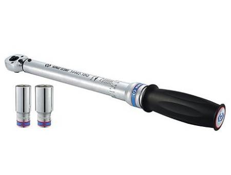 картинка Ключ динамометрический 1/2", 60-340 Нм, в комплекте 2 торцевые головки, KING TONY 34462-2DG 