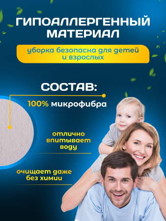 картинка АКЦИЯ МОП ACG плоский "Микрофибра" 40х13 см., карман+ушки 