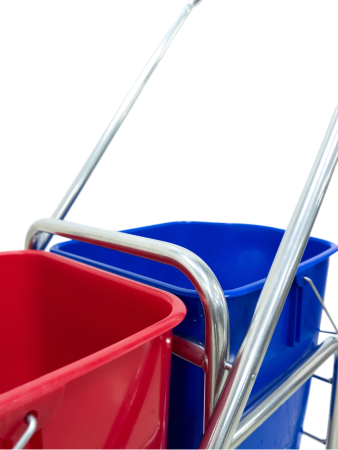 картинка Тележка уборочная БЕЗ ЛОГО 2 х 25л БЕЗ отжима, база хром 