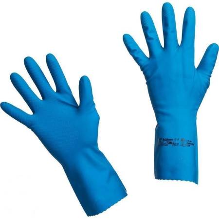 картинка Перчатки латексные Многоцелевые р-р 6,5-7 см (S), цвет синий, 10 пара/упак., Vileda Professional