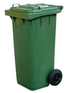 Бак ACG 120 л. на колесах, с крышкой, без педали, зеленый