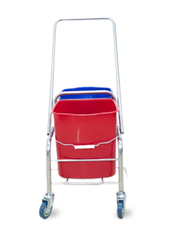 картинка Тележка уборочная БЕЗ ЛОГО 2 х 25л БЕЗ отжима, база хром 