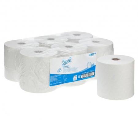 Полотенца бумажные в рулонах Scott Control белые, 1 сл., 300 м, 6 рулонов, Kimberly-Clark,