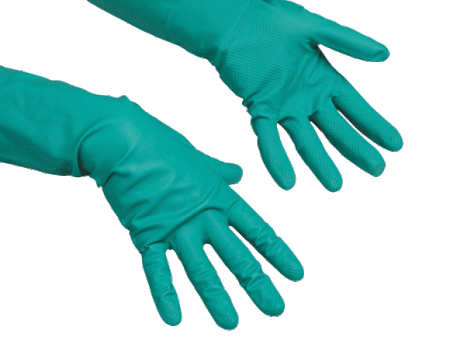 Перчатки нитриловые Универсальные, р-р 8,5-9 см(L), цвет зеленый,Vileda Professional