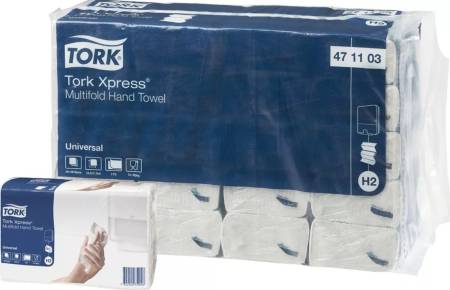Полотенца для рук в пачках Tork Universal Multifold H2, 2-сл, 213мм, 190л, белые, 20шт/упак
