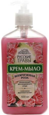 Крем-мыло жидкое с дозатором Жемчужная Роза 500 мл, Русские Травы,
