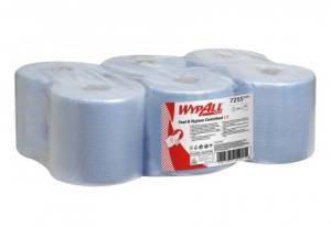 Материал протирочный в рулонах с центральной подачей WypAll L10, однослойный, голубой, 800 листов/рулон, 6 рулонов/упаковка, Kimberly-Clark