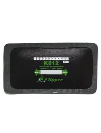 картинка Пластырь (заплата) радиальный для горячей и холодной вулканизации, К812, 56х102 мм, 1 слой корда, 10 шт, К812, Clipper 