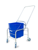 Тележка уборочная БЕЗ ЛОГО 1 х 25л БЕЗ отжима, база хром