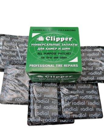 картинка Заплата (латка) универсальная для горячей и холодной вулканизации, H410n, 76х76 мм, 25 шт, Clipper 
