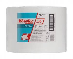 Материал протирочный в рулонах WypAll L10 Extra, однослойный, белый, 1500 листов, Kimberly-Clark