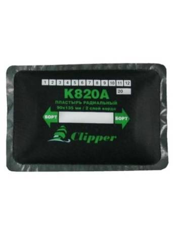 картинка Пластырь кордовый (заплата) радиальный для ремонта шин  90х135мм. 2 слоя корда K820A Clipper 