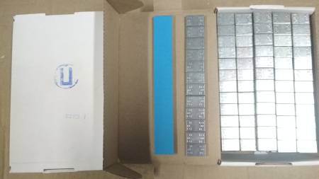 картинка 0093 Fe 50 ACG Грузики для балансировки колес, самоклеющиеся, оцинкованные 60 гр. (12х5 гр.) синий скотч (уп. 50  шт.) купить