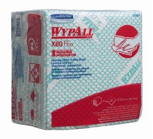 Материал протирочный WypAll X80 Plus, 1 сл., 30 листов, зеленый Kimberly-Clark,