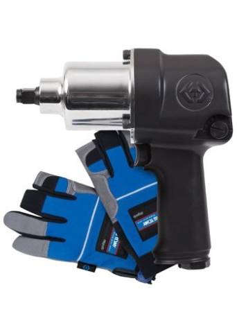 картинка Гайковерт пневматический ударный 1/2", 678 Нм, P33411-040Е KING TONY (+перчатки) 