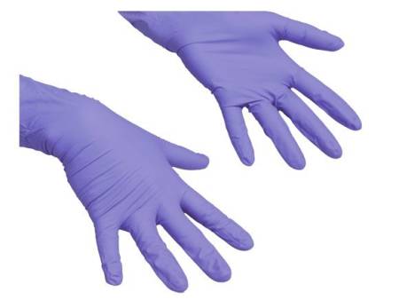 Перчатки нитриловые ЛайтТафф размер 6,5-7 см, пурпурн/синие, 100 штук/упак., Vileda Professional