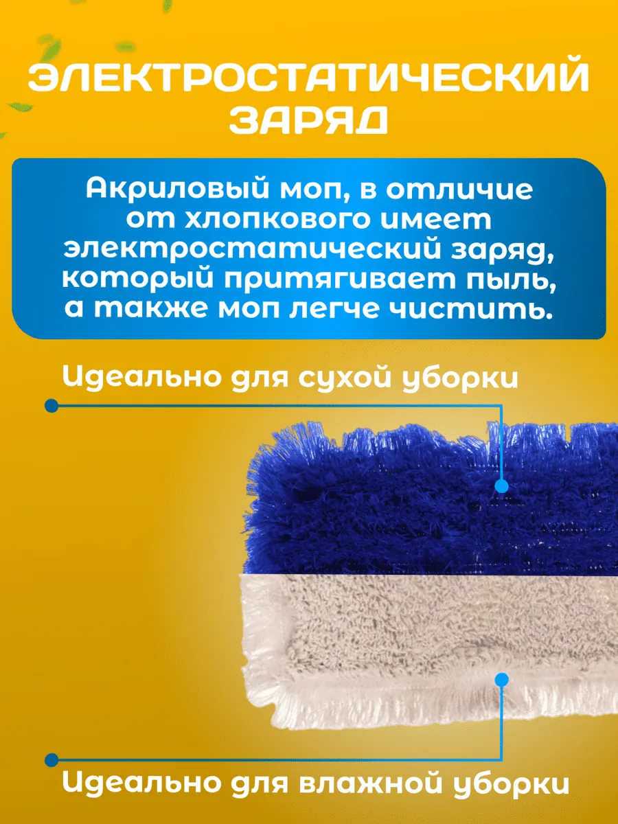 МОП ACG акриловый для сухой уборки 60 см., крепление карман для мойки пола  | Компания «Акваклининг Центр» купить уборочный инвентарь для профессионалов