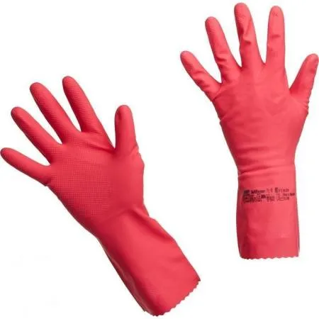 картинка Перчатки латексные Многоцелевые, р-р 8,5-9 см (L), цвет красный, 10 пара/упак., Vileda Professional