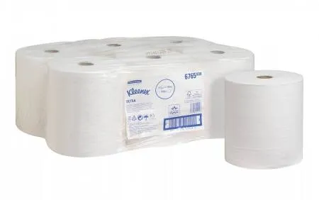 Полотенца бумажные в рулонах Kleenex Ultra, белые, 2 сл., 130 м, 6 рулонов, Kimberly-Clark,